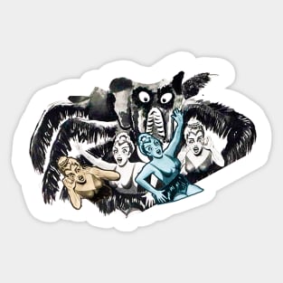 The Spider Attacking Latina Girls Sticker